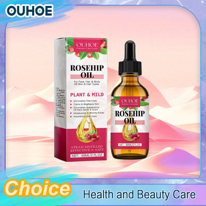 Organic Rosehip Oil Antioxidant Improve Fine Lines Wrinkles Firming Lifting Repair Moisturizer Nourish Smooth Hair Skin Care Oil