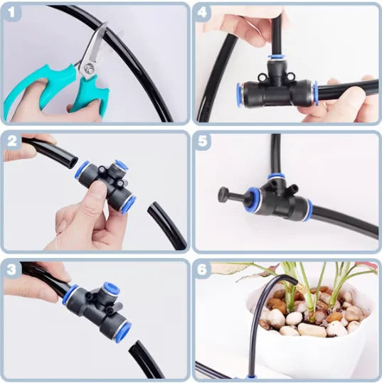 5M-20M Greenhouse Drip Irrigation Kit 360° Curved Garden Automatic Irrigation System  Patio Misting Plant Watering Distribution