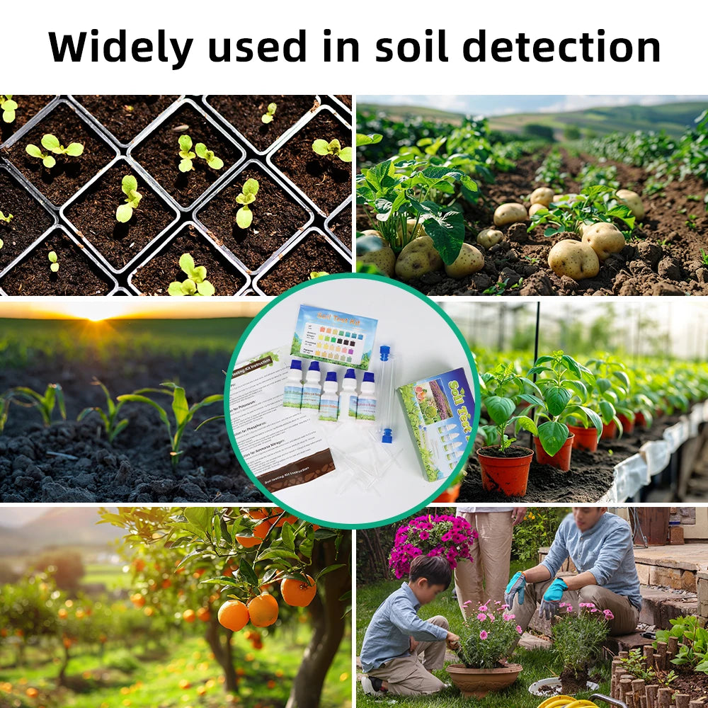 Agriculture Soil Test Kit NPK Levels Test Ammonia Nitrogen Phosphorus Potassium Control Sheets Test Reagents Garden Farm Plant