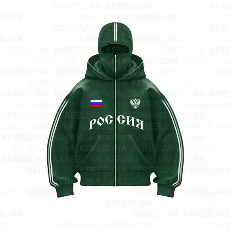 New cross-border trendy brand double hat design letter hooded sweatshirt for autumn and winter, suitable for both men and women,