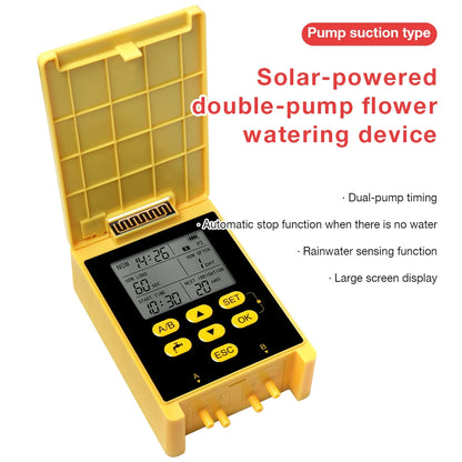 New Solar Intelligent Irrigation Kit 5V 2A Solar Powered Dual Pump Automatic Water Timer Garden Drip Irrigation System Watering