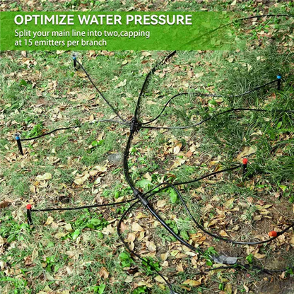 AFOURT-Drip Irrigation Kit Garden Improved Push-To-Connect Adjustable Drip Irrigation System For Raised Beds, Greenhouse