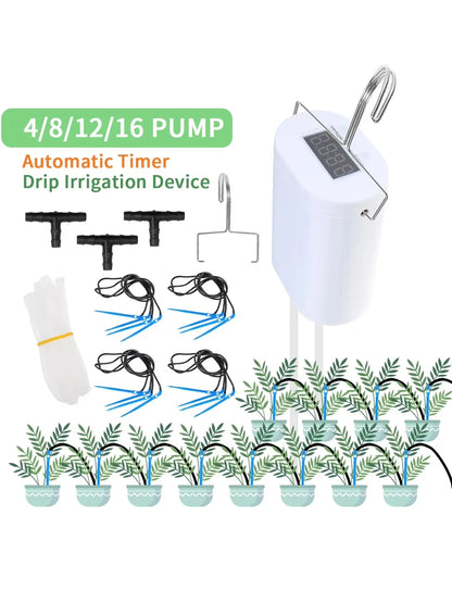 4/8/16 Head Self-Watering Kits Intelligent Drip Irrigation Automatic Watering System Kits Plant Watering Spike Device Water Drip