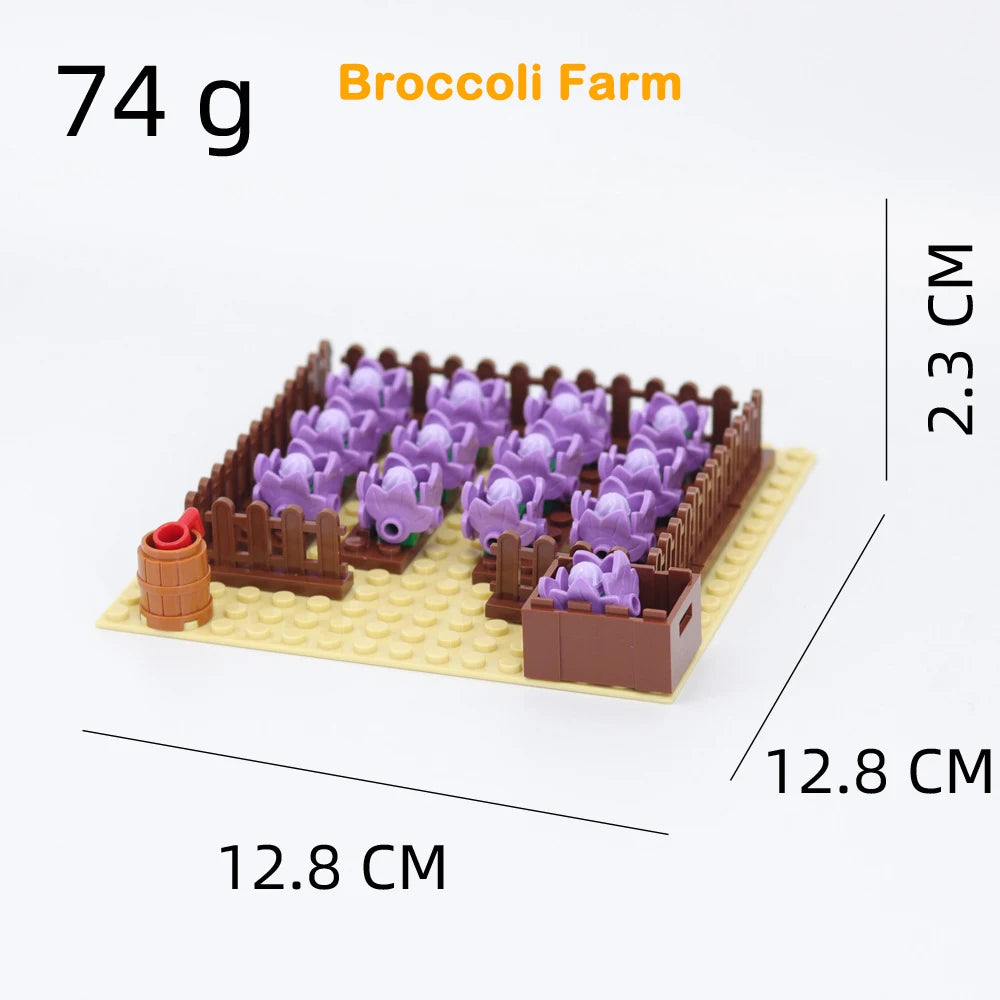 MOC Farm Bricks Vegetable Garden Pumpkin Grape Farm Crop Plant Orchard Builing Blocks Micro Landscape Rose Flower Kids Gifts Toy