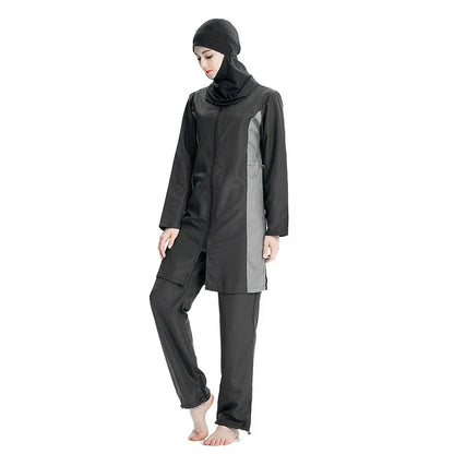 Burkini femme musulmane - ensemble 3 pièces ( haut, pantalon, hijab) nouveau style d'été 2025.