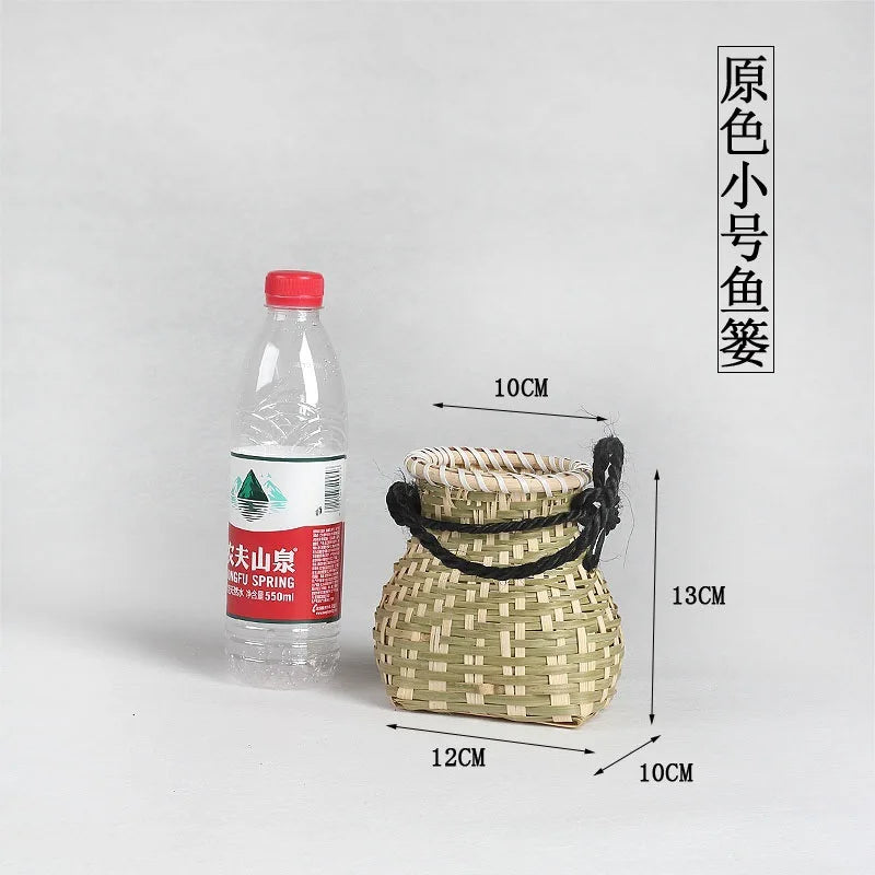 Bamboo Woven Basket Tea Picking, Fishing, and Storage Basket | Decorative Prop for Dance Performances & Children's