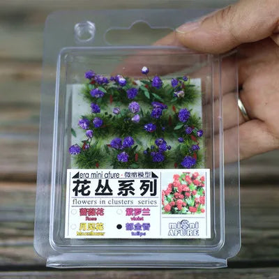 Micro Landscape DIY Accessories Building Garden Flower Cluster Model Sand Table Layout Static Grass  Diorama Kit 1Box