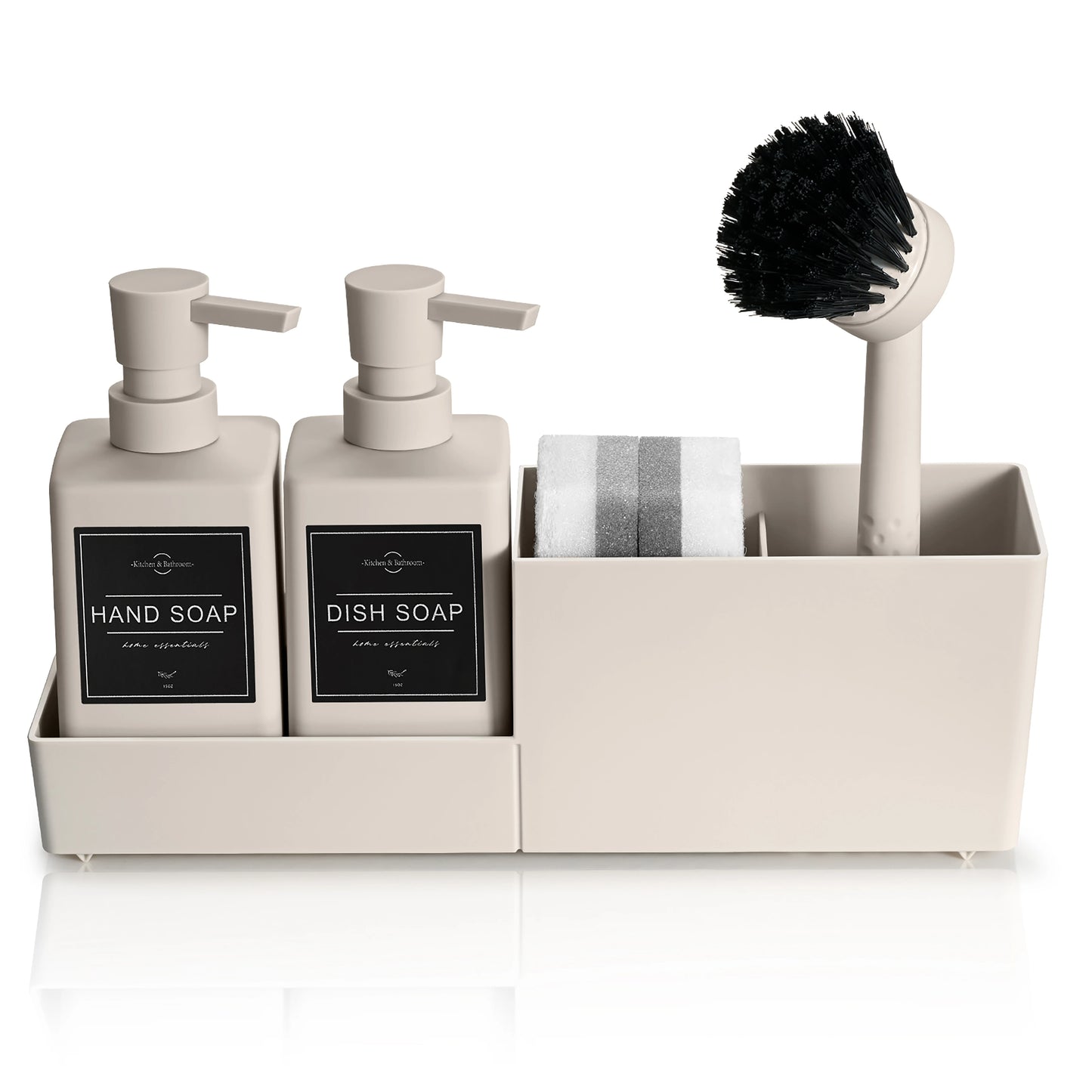 Distributeur automatique de savon cuisine - porte-éponge inclus