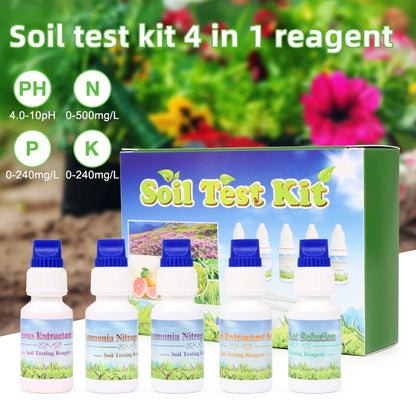 Soil Test Kit PH Ammonia Nitrogen Phosphorus Potassium Reagent Solution NPK Fertility Detection For Garden Farm Agriculture