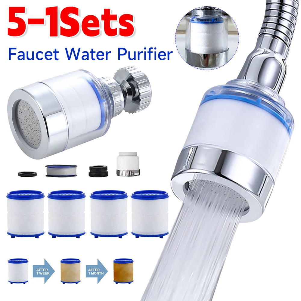 2-40PCS Faucet Water Clean Filter Purifier 360 Degree Rotating Splash Filters Faucet Adapter Water Saving for Household Kitchen