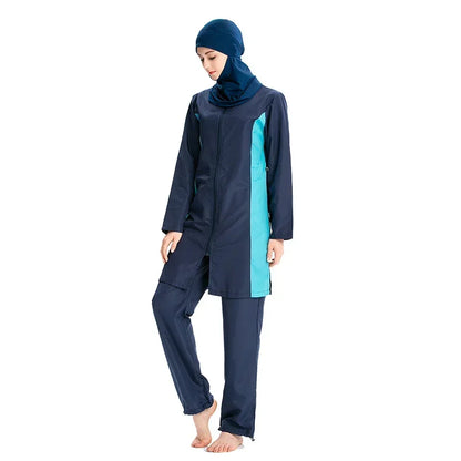 Burkini femme musulmane - ensemble 3 pièces ( haut, pantalon, hijab) nouveau style d'été 2025.