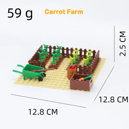 MOC Farm Bricks Vegetable Garden Pumpkin Grape Farm Crop Plant Orchard Builing Blocks Micro Landscape Rose Flower Kids Gifts Toy