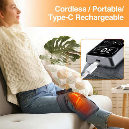 Electric Knee Massager 3 Vibrations 5 Levels Hot Compress Shoulder Elbow Massage Knee Support Brace Knee Protection Health Care
