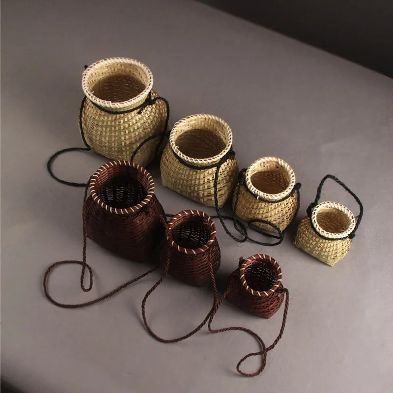 Bamboo Woven Basket Tea Picking, Fishing, and Storage Basket | Decorative Prop for Dance Performances & Children's