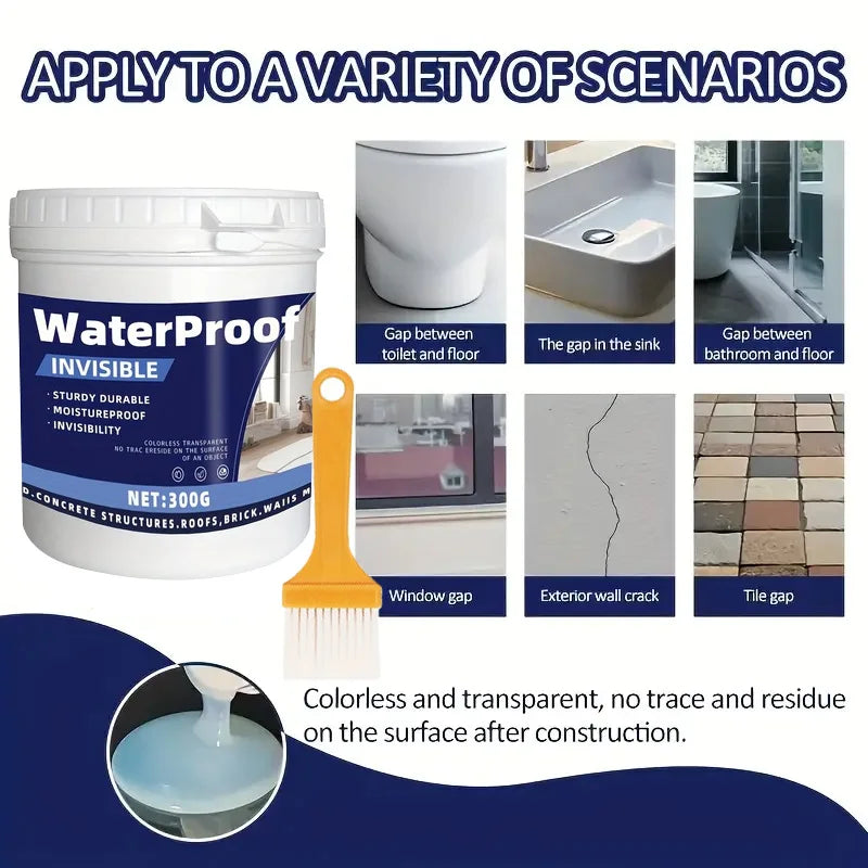 100/300g MultiFunctional Waterproof Sealant-Fast Drying,Strong Adhesion,Odorless and Transparent,Durable in High for Roof,Timber