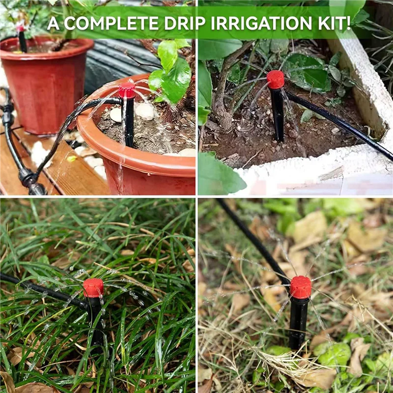 AFOURT-Drip Irrigation Kit Garden Improved Push-To-Connect Adjustable Drip Irrigation System For Raised Beds, Greenhouse