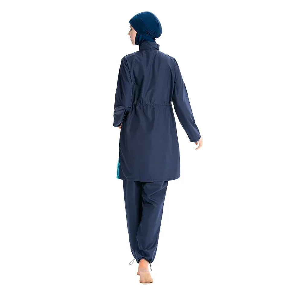 Burkini femme musulmane - ensemble 3 pièces ( haut, pantalon, hijab) nouveau style d'été 2025.