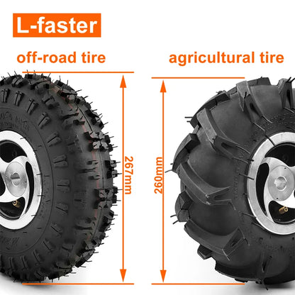 Dual Drive Motor Wheel Kit for Electric Agricultural Tool, Garden Farm, Hand Cart, L-faster, 10 Inch Tire, 24V, 500W 700W