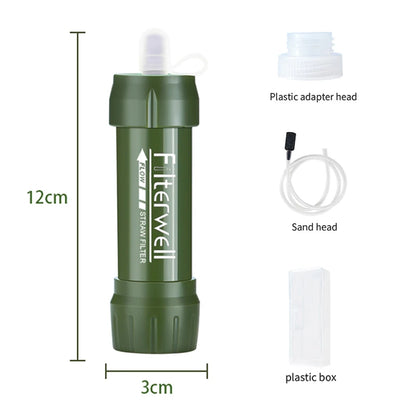 Filterwell Mini Camping Water Filter Straw Filtering Outdoor Personal Purified Drinking Travel Hiking Survival Gear Accessories