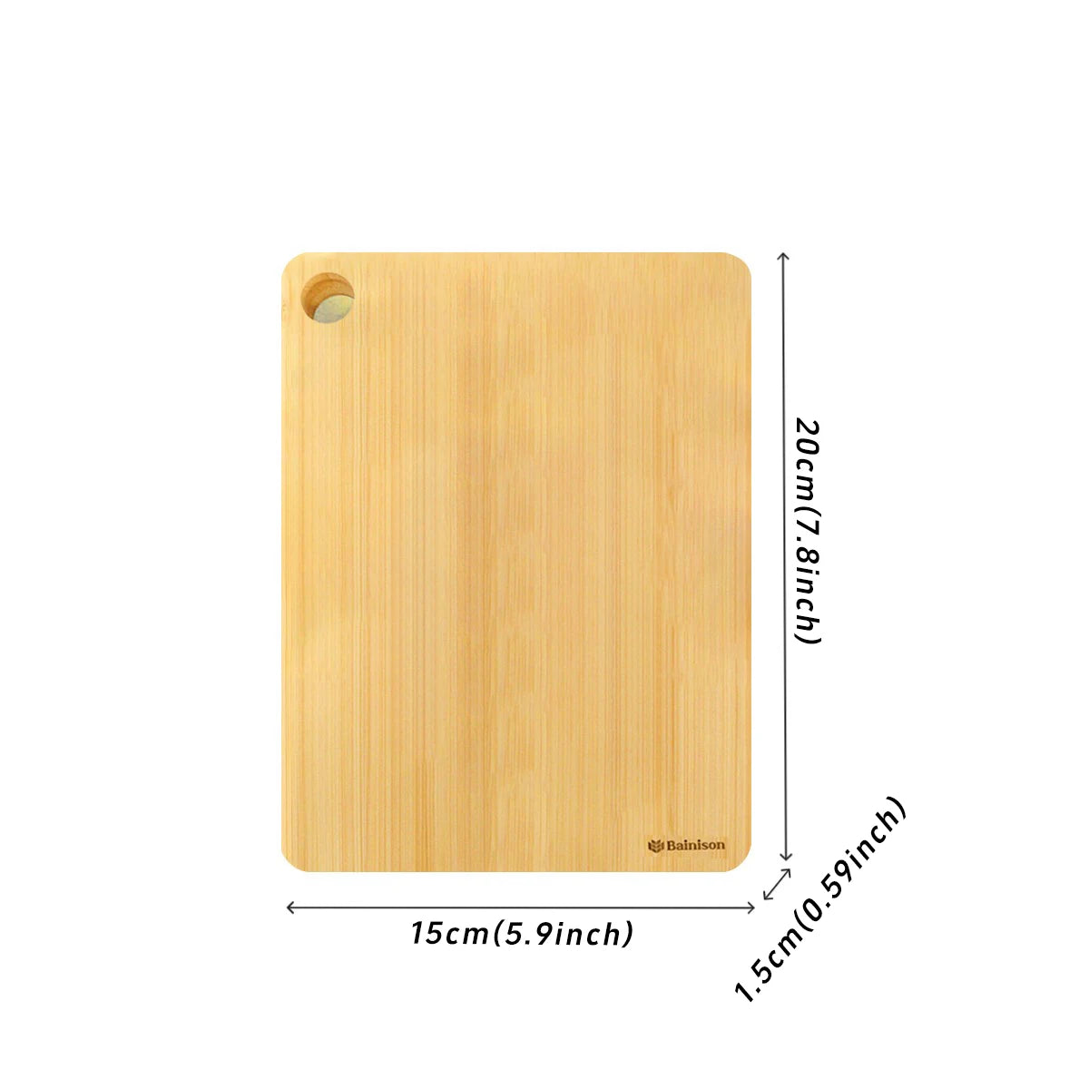 Bainison Natural Bamboo Cutting Board for Kitchen & Outdoors – Durable, Non-Slip Surface for & Pet Food Preparation