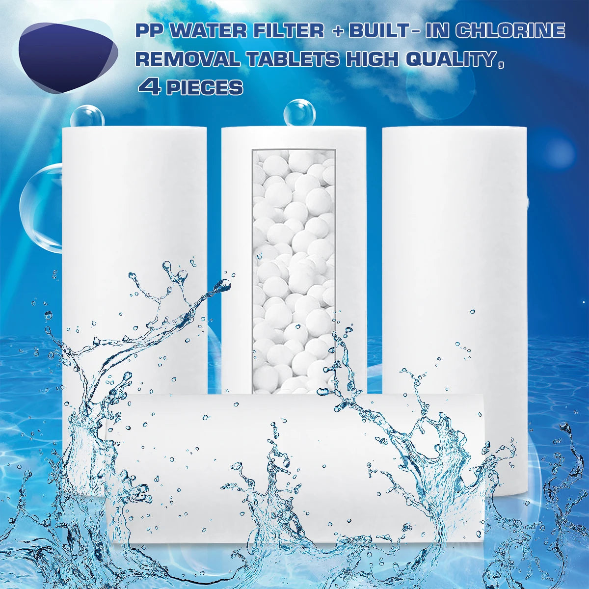Water Filter Purifier Shower Washing Machine Filter Under Sink Water Filtration System Tap Water Pre-chlorine Removal Filter