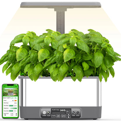 Hydroponics Growing System kit,APP&WIFI Indoor Smart Herbs Garden with LED Growth Lights,Automatic Water Pump,Remote Timer
