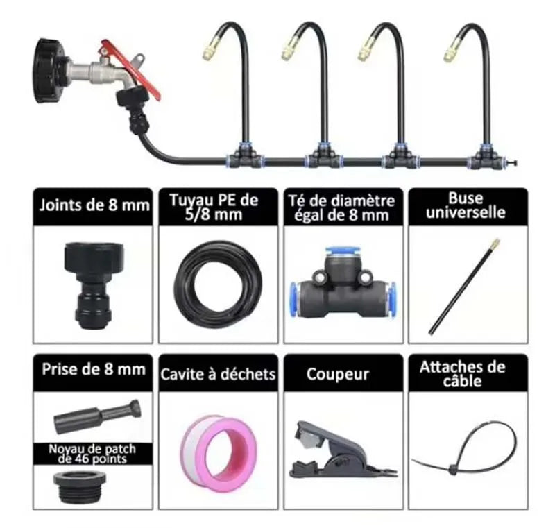 Greenhouse Drip Irrigation Kit 5M-20M 360° Curved Garden Automatic Irrigation System  Patio Misting Plant Watering Distribution