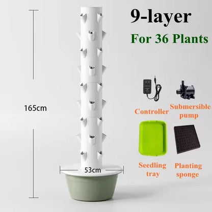 Hydroponic Growing System Garden Garden Indoor Balcony Vertical Tower Planters Soilless Culture Vegetable Grow Pot Kit DIY