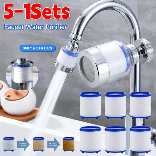 2-40PCS Faucet Water Clean Filter Purifier 360 Degree Rotating Splash Filters Faucet Adapter Water Saving for Household Kitchen