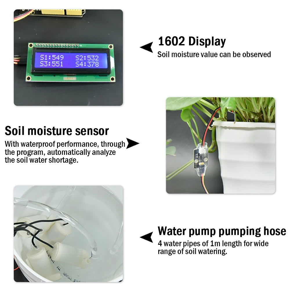 Automatic Irrigation Module DIY Kit Automatic Watering Kit Soil Moisture Sensor Relay Module for Arduino Educational contests