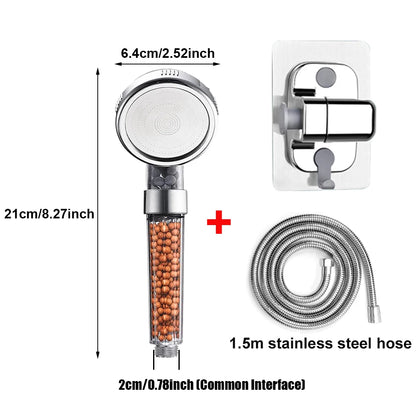 1pc Filtered Shower Head ABS High Pressure Water Saving Spray Handheld Clear Showerheads with With Filter Beads for Bathroom