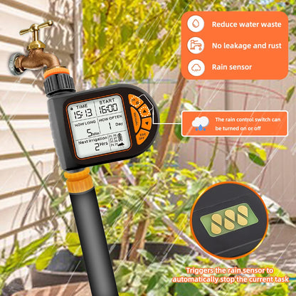 MUCIAKIE 20M Smart Garden Timer Irrigation Set IPX5 Waterproof LCD Automatic Watering Controller Set With Rain Sensor for Farms