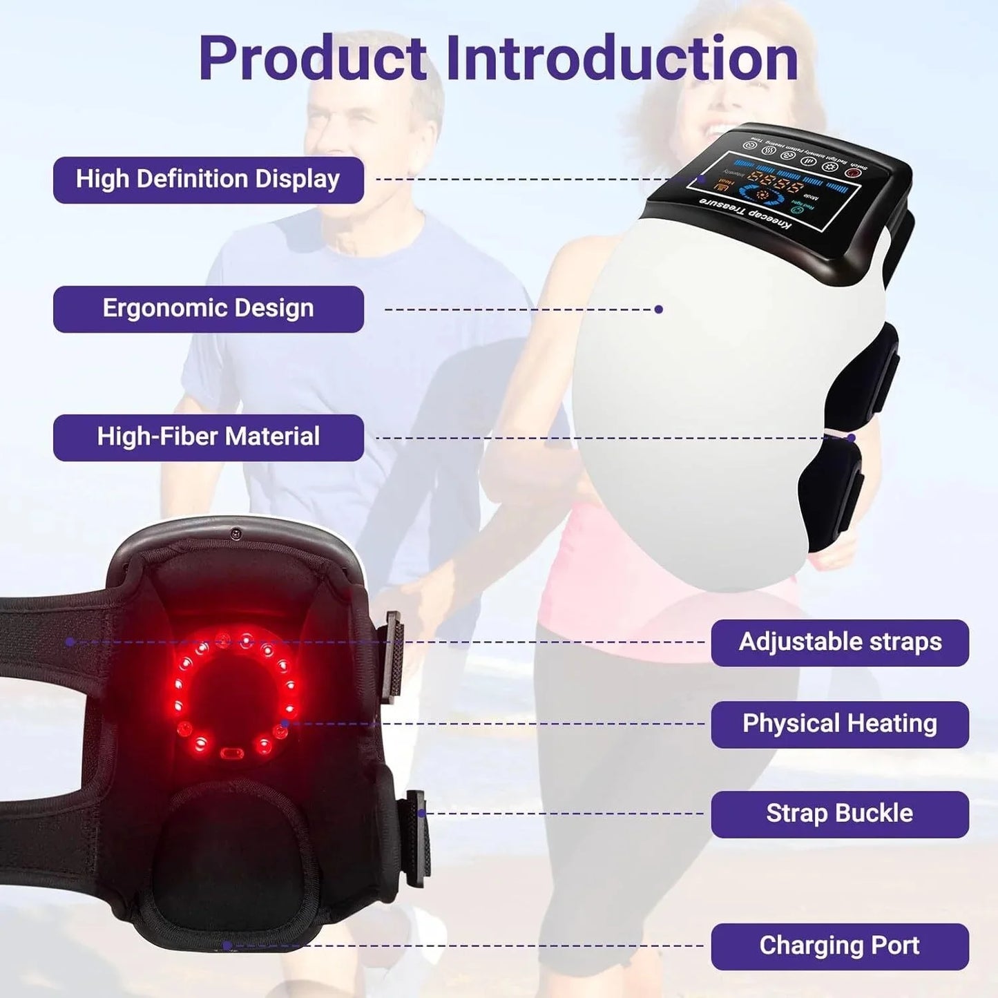 Electric Infrared Heating Knee Massager Air Pressure Vibration Physiotherapy Instrument Knee Massage Rehabilitation Pain Relief
