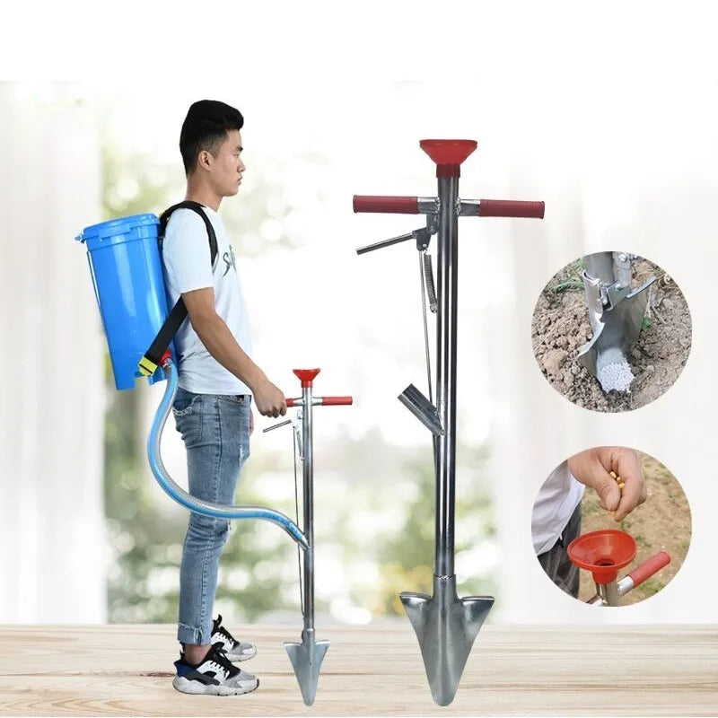 Manual Granular Fertilizer Applicator  for Farm Corn Cane Plants Garden with Backpack Bag