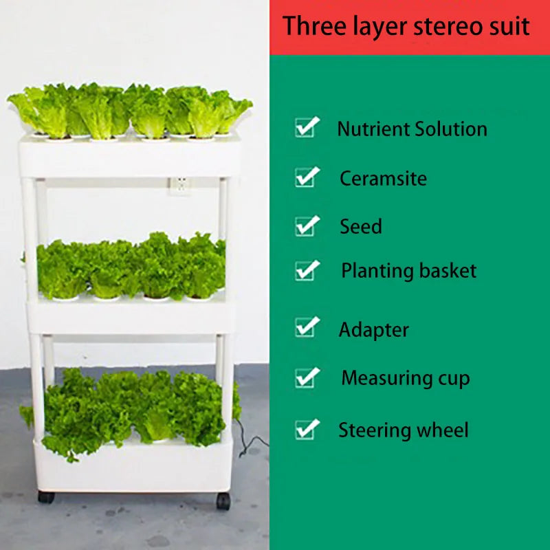 Greenhouse Soilless Hydroponic System Equipment Indoor Vegetable Flower Pot Vegetable Planting Balcony Modular Vertical Garden