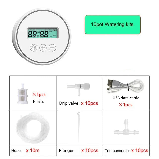 Garden Intelligent Drip Irrigation System Indoor Automatic Watering Timer Device Irrigation Controller Kits For Home,Potted Use