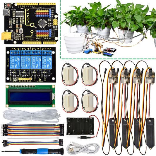Keyestudio DIY Electronic Watering Kit For Arduino C Language Programming Automatic Water Flowers With Soil Humidity Sensor