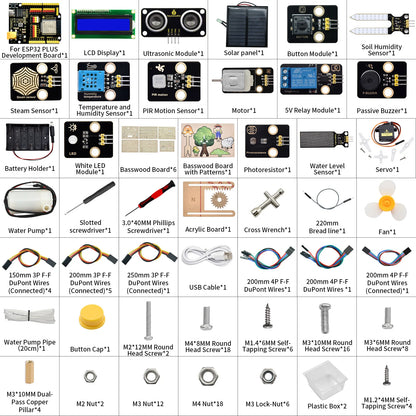 Keyestudio Smart Farm IOT Starter Kit for Arduino ESP32 For Scratch 3.0 Graphical Programming STEM Educational Set DIY Kit