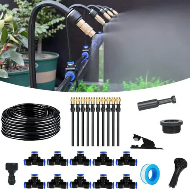 Greenhouse Drip Irrigation Kit 5M-20M 360° Curved Garden Automatic Irrigation System  Patio Misting Plant Watering Distribution