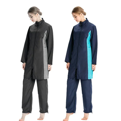 Burkini femme musulmane - ensemble 3 pièces ( haut, pantalon, hijab) nouveau style d'été 2025.