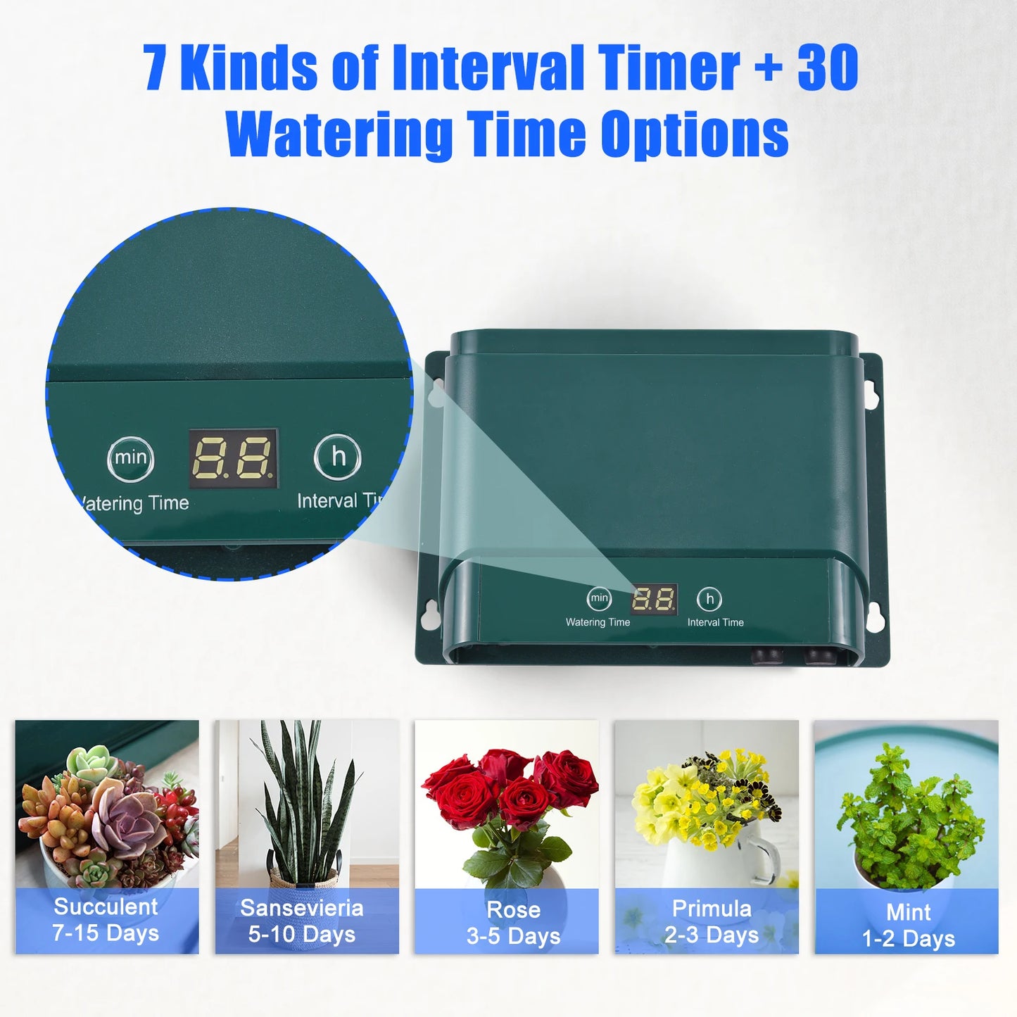 Solar Automatic Drip Irrigation Kit 30 Watering Modes 7 Timing Modes 32.8FT Automatic Watering Irrigation System for 50 Plants