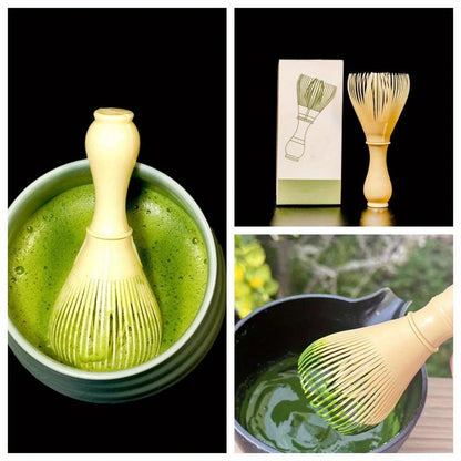 Bamboo Matcha Whisk - Traditional Japanese Tea Tool with Wooden Handle & Durable Bristles