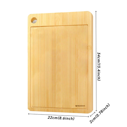 Bainison Natural Bamboo Cutting Board for Kitchen & Outdoors – Durable, Non-Slip Surface for & Pet Food Preparation