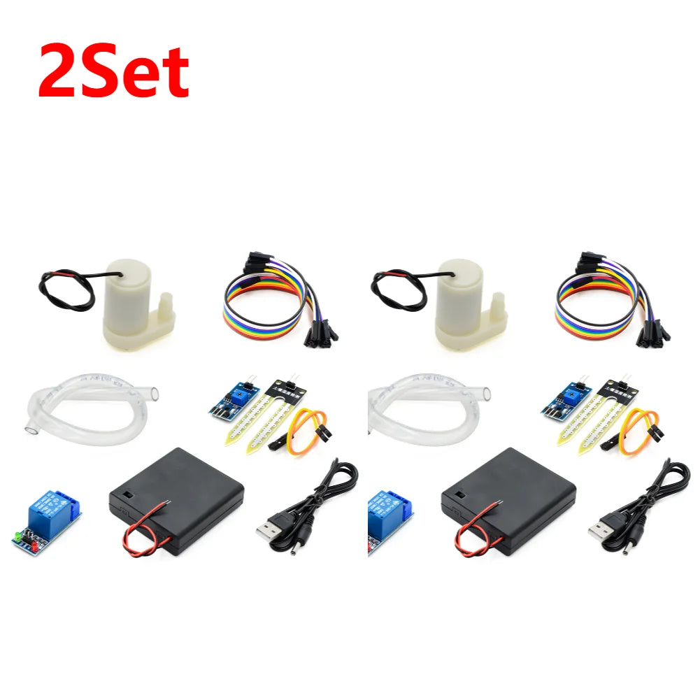 1-10X Automatic Irrigation System Self Watering DIY Kit Garden Planting Water Pump Soil Moisture Sensor Relay Module for Arduino