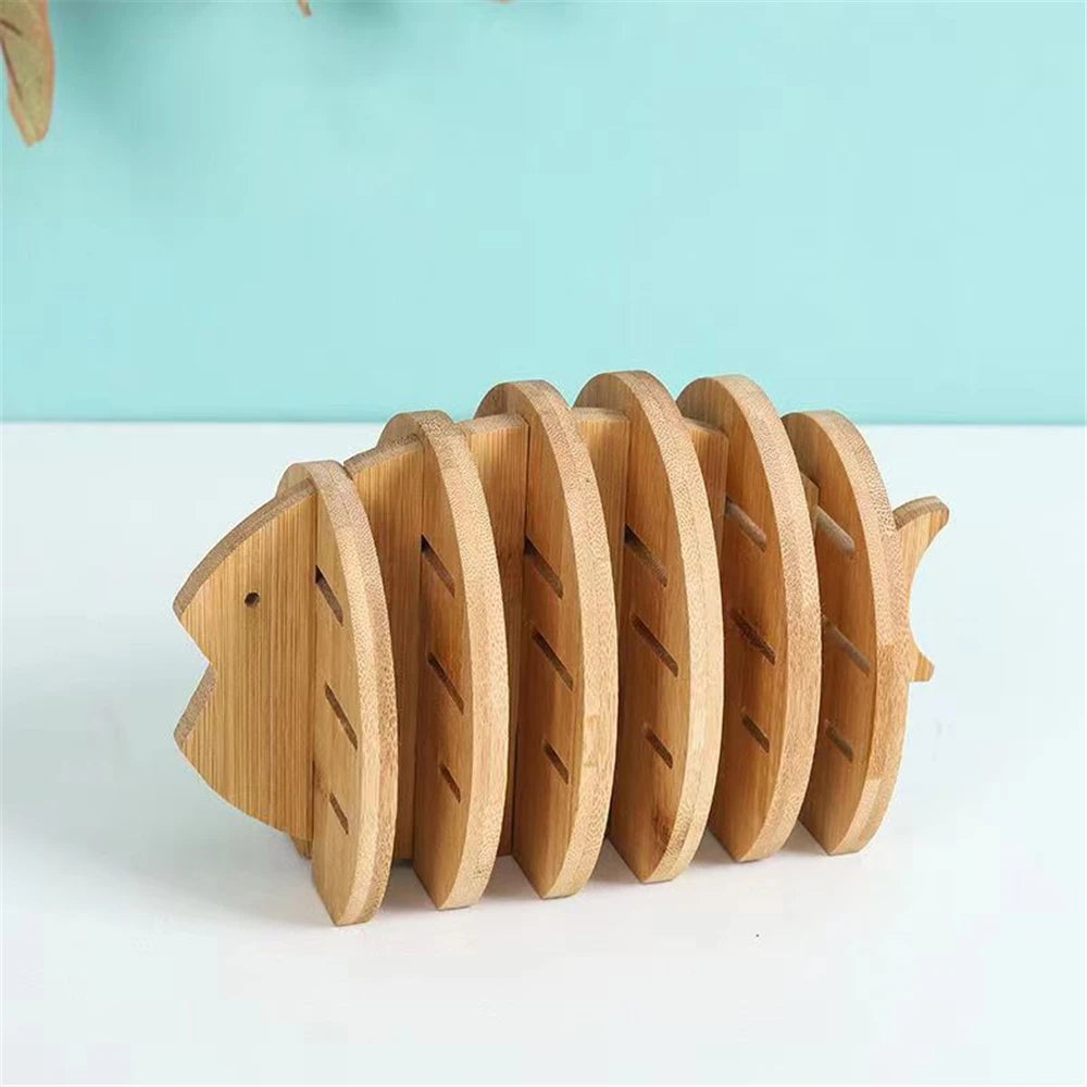 Bamboo Animal Styling Elephant Detachable Table Mat Anti-scald Heat Insulation Pad Coaster Pot Mat Kitchen Desktop Decor Gadgets