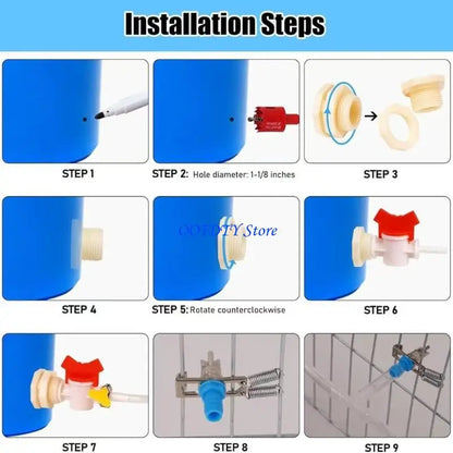 367A Rabbit Hutch Watering Kits Duckbill Nipples Drinker Spring Load Drinker Kits