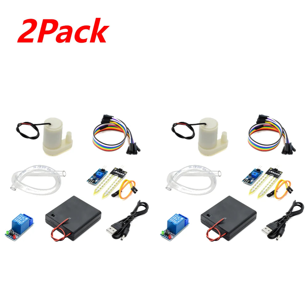 1-5set Automatic Irrigation Module DIY Automatic Watering Kit Garden Water Pump Soil Moisture Sensor Relay Module For Arduino