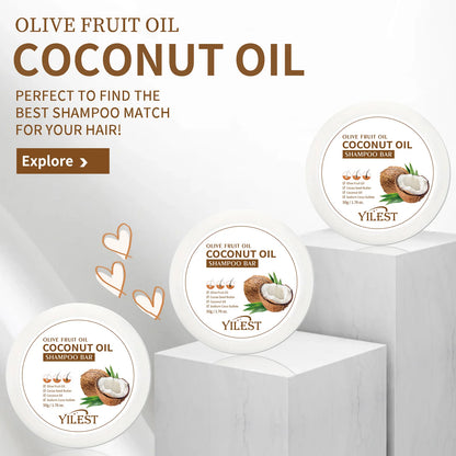 Organic Natural Coconut Oil Shampoo Soap Solid Handmade Nourishes Hair Anti Frizz Natural Hair Darkening Strengthening Hair Care