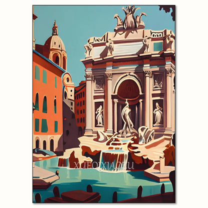 Urban Architecture Diamond Painting Kit Morocco Spain Street View DIY Full Round Mosaic Embroidery Home Decoration for Beginners