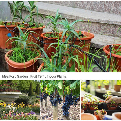 Automatic Drip Irrigation Kit 10-30M, 1/4" Garden Watering System with Nozzles for Farmland,Greenhouse,Bonsai,Flowers Vegetables